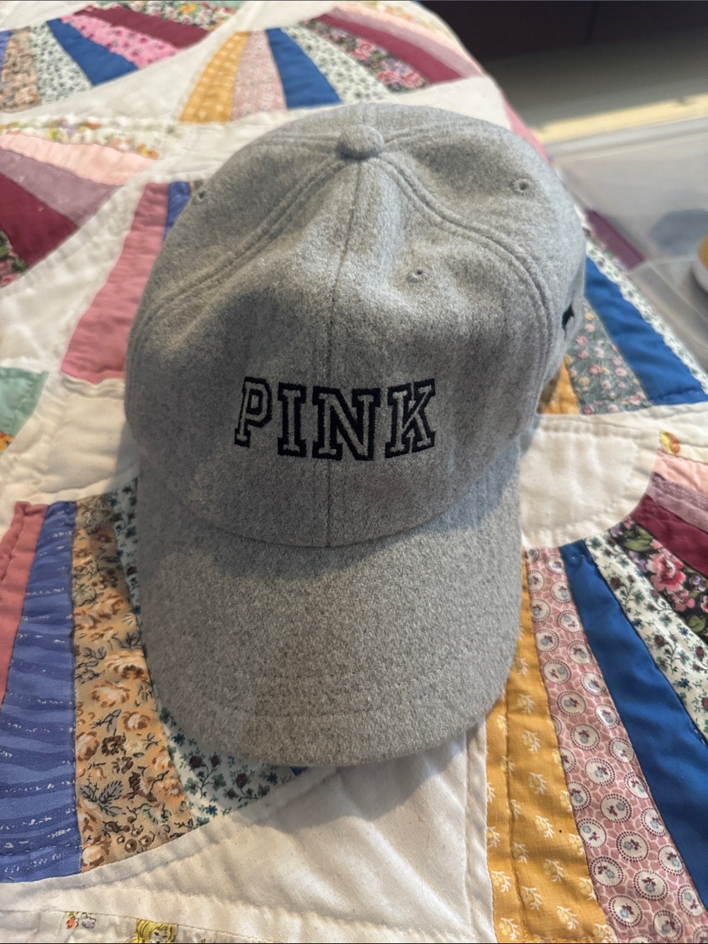 PINK Victoria's Secret Gray Baseball Cap - Embroidered Logo